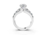 Platinum Round Brilliant Solitaire with Side Stones on a Pave Band and Four-Prong Setting_13