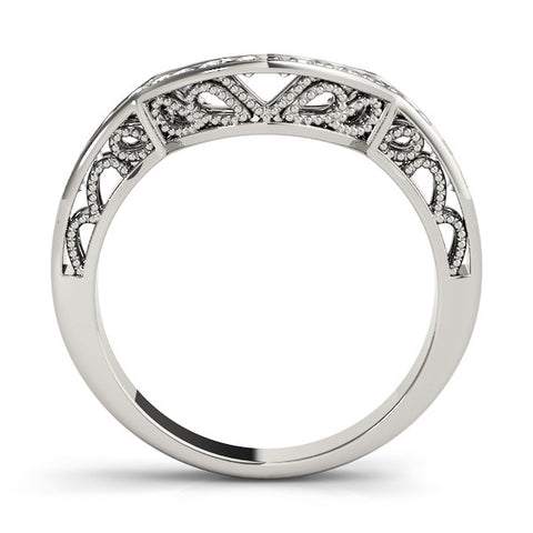 Platinum Round Channel-Set Diamond Contour Band 1