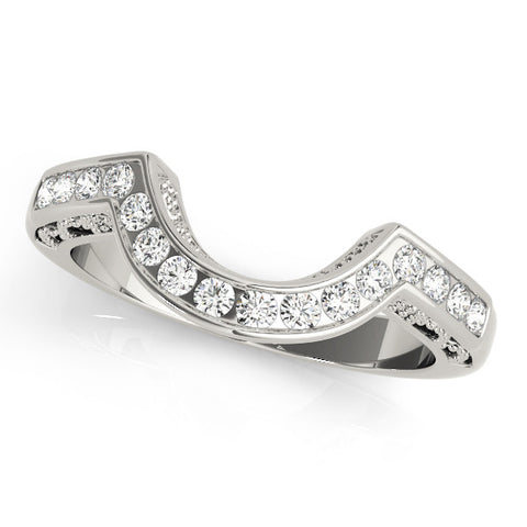 Platinum Round Channel-Set Diamond Contour Band