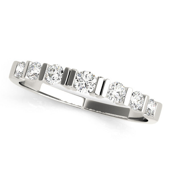 Platinum Round Channel Set Diamond Half Eternity Band