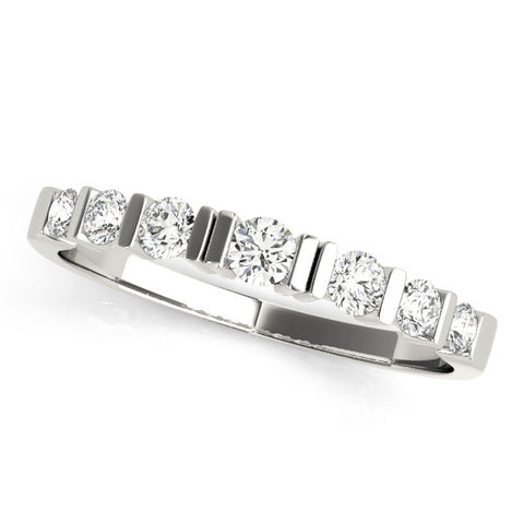 Platinum Round Channel Set Diamond Half Eternity Band