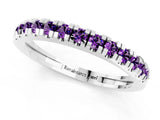 Platinum Round Cut Amethyst Pavé Set Thin Band_13