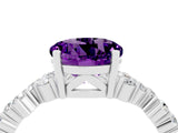 Platinum Round Cut Amethyst Scattered Round Accent Ring with Prong Setting_34