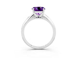 Platinum Round Cut Amethyst Solitaire Engagement Ring with Classic Band and Four-Prong Setting_15
