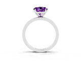 Platinum Round Cut Amethyst Solitaire Ring with Thin Band and Prong Setting_51