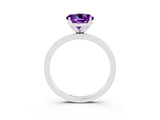 Platinum Round Cut Amethyst Solitaire Ring with Thin Band and Prong Setting_75