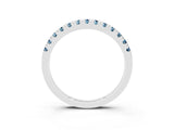 Platinum Round Cut Aquamarine Pavé Set Thin Band_15