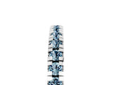 Platinum Round Cut Aquamarine Pavé Set Thin Band_17