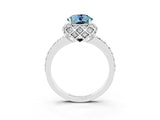 Platinum Round Cut Aquamarine Scalloped Halo Engagement Ring with Round Shared Prong Band_33