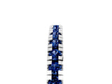 Platinum Round Cut Blue Sapphire Pavé Set Thin Band_17