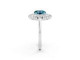 Platinum Round Cut Blue Topaz Floral Double Halo Engagement Ring with Prong Setting_194