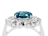 Platinum Round Cut Blue Topaz Floral Double Halo Engagement Ring with Prong Setting_196