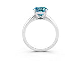 Platinum Round Cut Blue Topaz Solitaire Engagement Ring with Classic Band and Four-Prong Setting_15