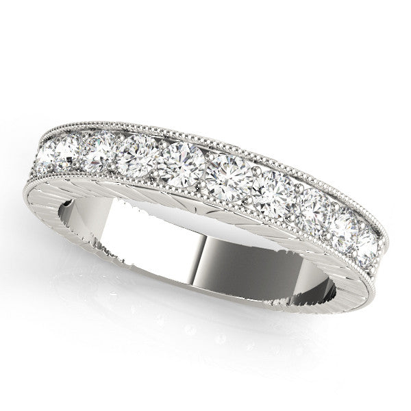 Platinum Round Cut Channel Set Diamond Eternity Band