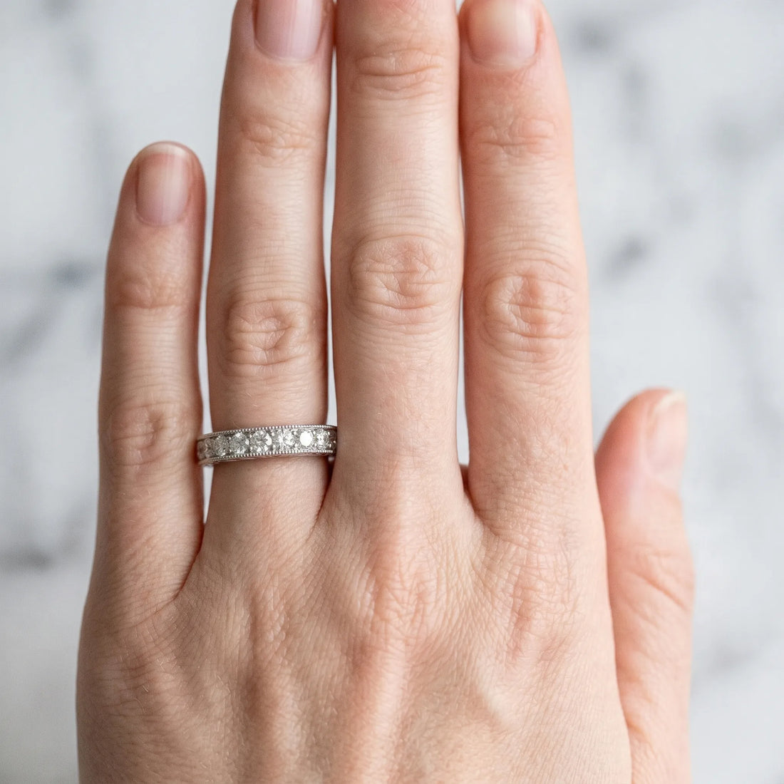 Platinum Round Cut Channel Set Diamond Eternity Band_12