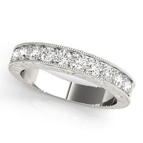 Platinum Round Cut Channel Set Diamond Eternity Band