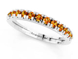 Platinum Round Cut Citrine Pavé Set Thin Band_13