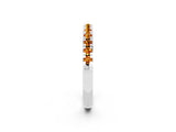 Platinum Round Cut Citrine Pavé Set Thin Band_14