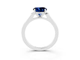 Platinum Round Cut Cut Channel Set Solitaire Engagement Ring with Four-Prong Setting_10