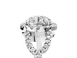 Platinum Round Cut Cut Diamond Halo Engagement Ring with Open Split Pavé Band_18