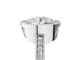 Platinum Round Cut Cut Halo Pavé Diamond Ring_18