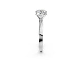 Platinum Round Cut Diamond Engagement Ring with Side Stone Accents and Four-Prong Setting_22
