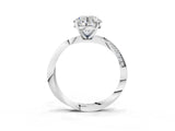 Platinum Round Cut Diamond Engagement Ring with Side Stone Accents and Four-Prong Setting_23