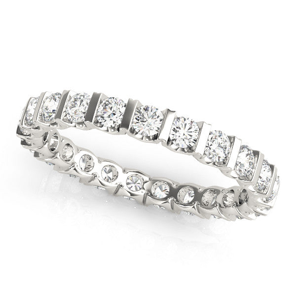 White gold Round-Cut Diamond Eternity Band with Channel Setting