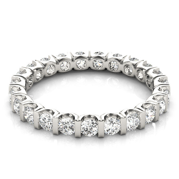 White gold Round-Cut Diamond Eternity Band with Channel Setting
