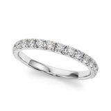 14K White Gold Round Cut Diamond Eternity Band with Shared Prong Setting