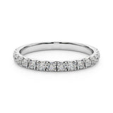 14K White Gold Round Cut Diamond Eternity Band with Shared Prong Setting