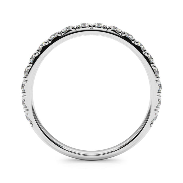 14K White Gold Round Cut Diamond Eternity Band with Shared Prong Setting
