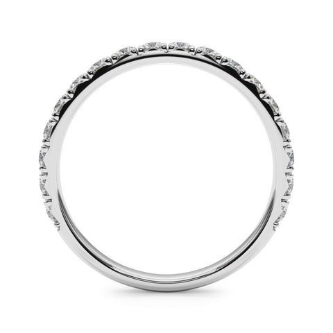 Platinum Round Cut Diamond Eternity Band with Shared Prong Setting