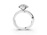 Platinum Round Cut Diamond Halo Ring with Round Split Shank and Prong Setting_15