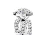 Platinum Round Cut Diamond Halo Ring with Round Split Shank and Prong Setting_17