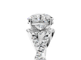 Platinum Round Cut Diamond  Halo Twist Band Solitaire Prong Setting Ring_17