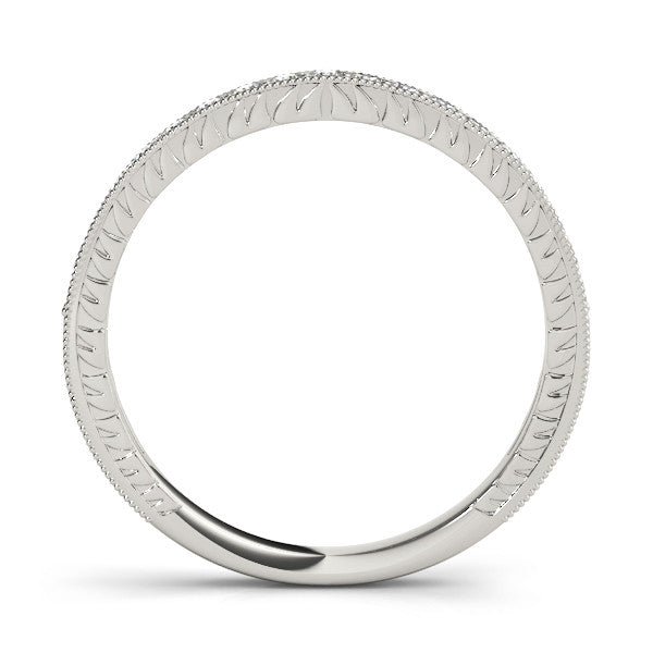 Platinum Round Cut Diamond Milgrain Pavé Eternity Band 1