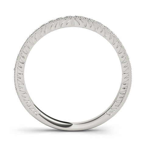 Platinum Round Cut Diamond Milgrain Pavé Eternity Band 1