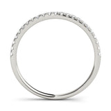 10K White Gold Round Cut Diamond Pavé Eternity Band with Micro Prong Setting