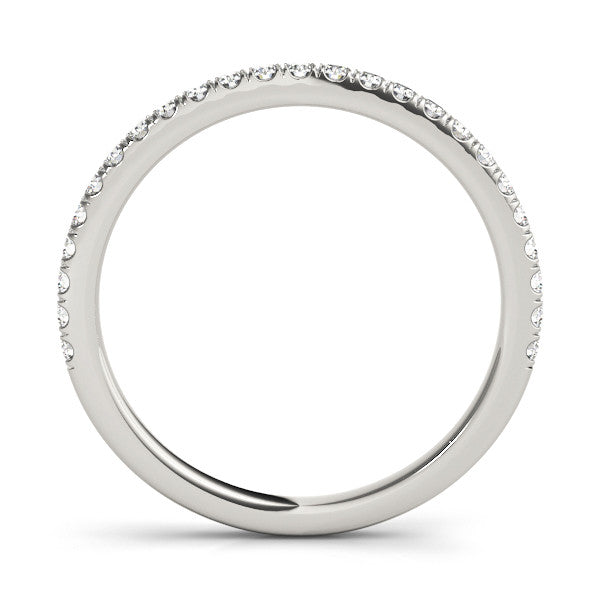 Platinum Round Cut Diamond Pavé Eternity Band with Shared Prong Setting