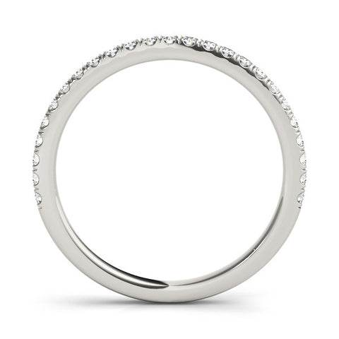 Platinum Round Cut Diamond Pavé Eternity Band with Shared Prong Setting