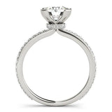 Platinum Round Cut Diamond Pave Band Tension Setting Engagement Ring 2
