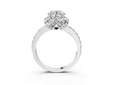 Platinum Round Cut Diamond Scalloped Halo Engagement Ring with Round Shared Prong Band_23