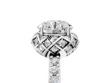 Platinum Round Cut Diamond Scalloped Halo Engagement Ring with Round Shared Prong Band_25