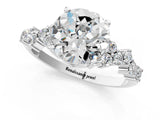 Platinum Round Cut Diamond Scattered Round Accent Ring with Prong Setting_7