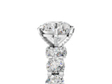 Platinum Round Cut Diamond Side Stone Engagement Ring with Four-Prong Setting_13