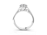 Platinum Round Cut Diamond Solitaire Engagement Ring with Cathedral Setting and Four-Prong Mount_18