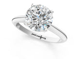 Platinum Round Cut Diamond Solitaire Engagement Ring with Classic Band and Four-Prong Setting_25