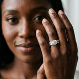 14K White Gold 1.01 Carat E VS1 Round Diamond Solitaire Ring with Pavé and Channel Set Band
