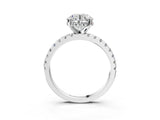 Platinum Round Cut Diamond Solitaire Ring with Round  Pavé Band and Four-Prong Setting_59
